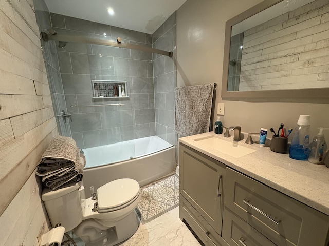 107 W 1st St, Silver Grove, KY 41085 - bathroom featuring vanity, tub / shower combination, and marble finish floors