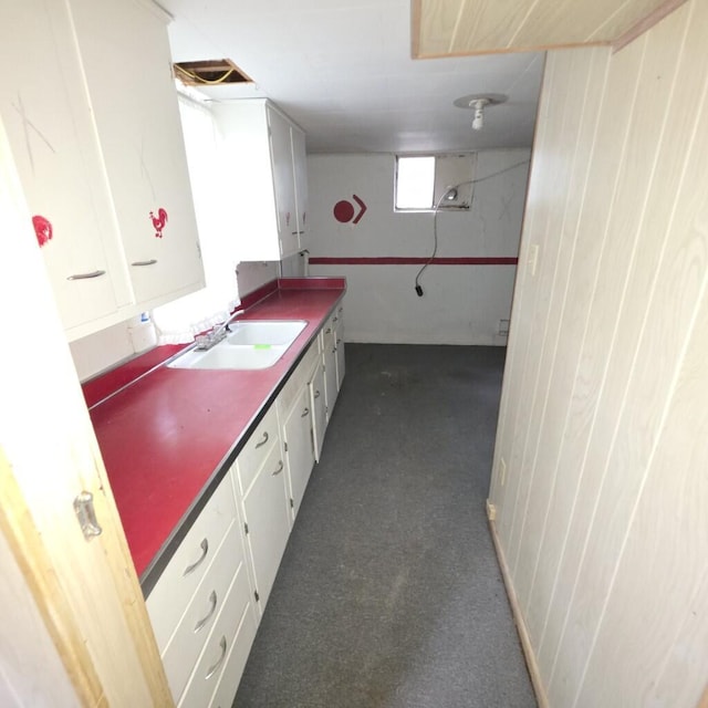 106 Roland Ave, Owenton, KY 40359 - bathroom featuring vanity and wood walls