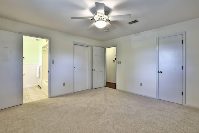 724 Dudley Rd, Edgewood, KY 41017 - unfurnished bedroom with carpet, ensuite bathroom, and a ceiling fan