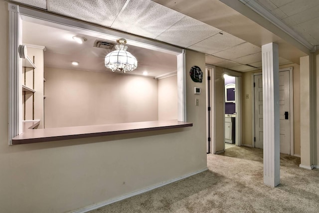 724 Dudley Rd, Edgewood, KY 41017 - unfurnished dining area with carpet and a chandelier