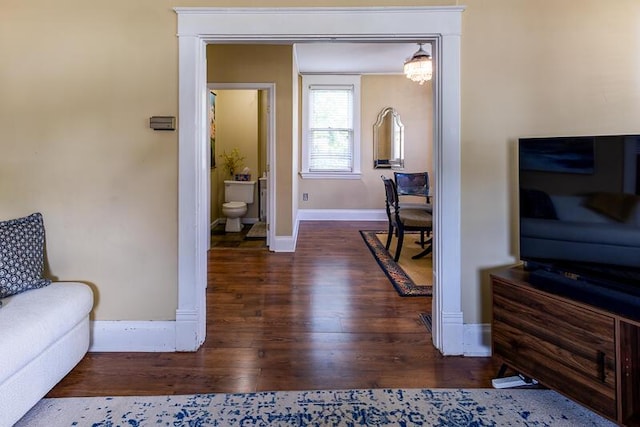 386 Linden Ave, Southgate, KY 41071 - hallway featuring baseboards and wood finished floors
