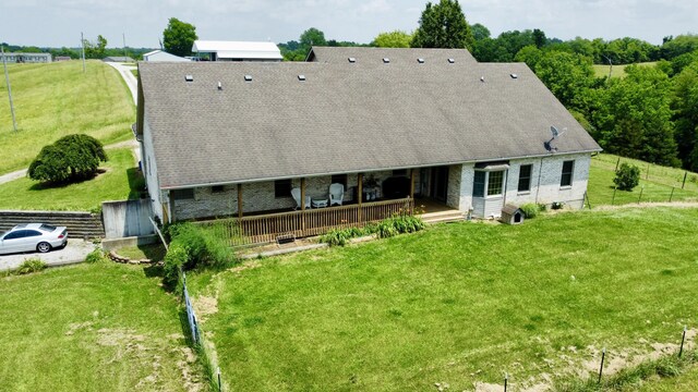 3745 Sweet Owen Rd, Owenton, KY 40359 - back of property featuring a yard and roof with shingles