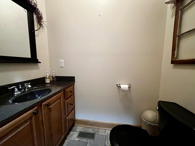3745 Sweet Owen Rd, Owenton, KY 40359 - half bath featuring toilet, vanity, and baseboards