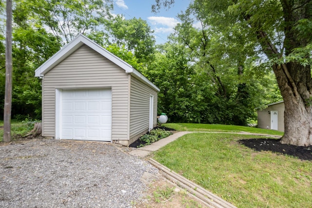 12077 Vises Trl, Covington, KY 41015 - detached garage featuring gravel driveway
