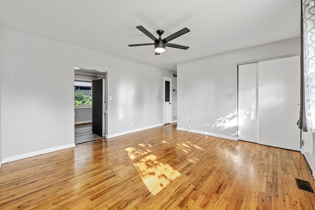 3771 Feather Ln, Elsmere, KY 41018 - unfurnished bedroom featuring light wood finished floors, a closet, and ceiling fan