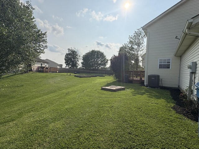 301 Fairway Dr, Dry Ridge, KY 41035 - view of yard with a wooden deck