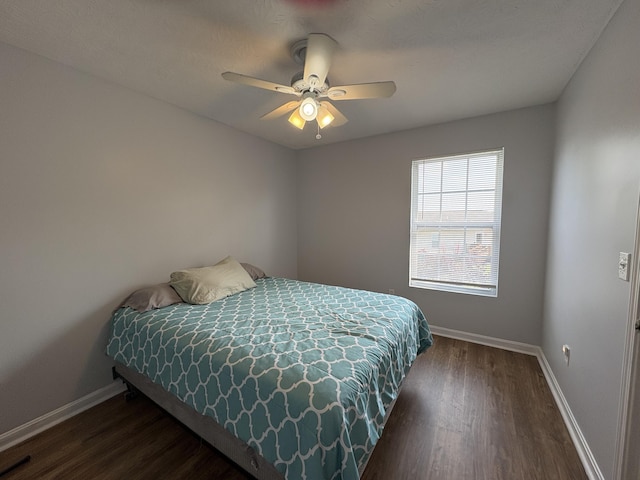 301 Fairway Dr, Dry Ridge, KY 41035 - bedroom with wood finished floors and a ceiling fan