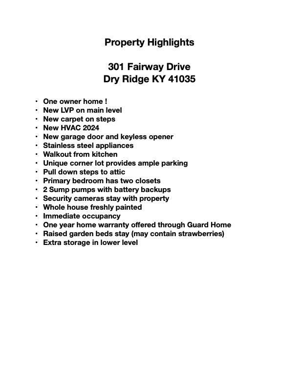 301 Fairway Dr, Dry Ridge, KY 41035 - view of a document