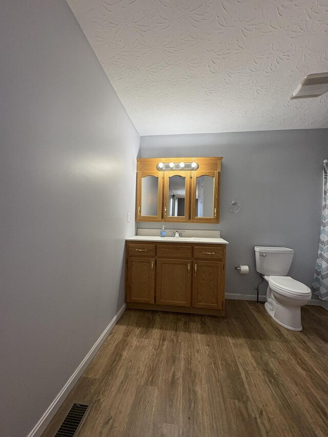 301 Fairway Dr, Dry Ridge, KY 41035 - bathroom featuring wood finished floors, vanity, and a textured ceiling