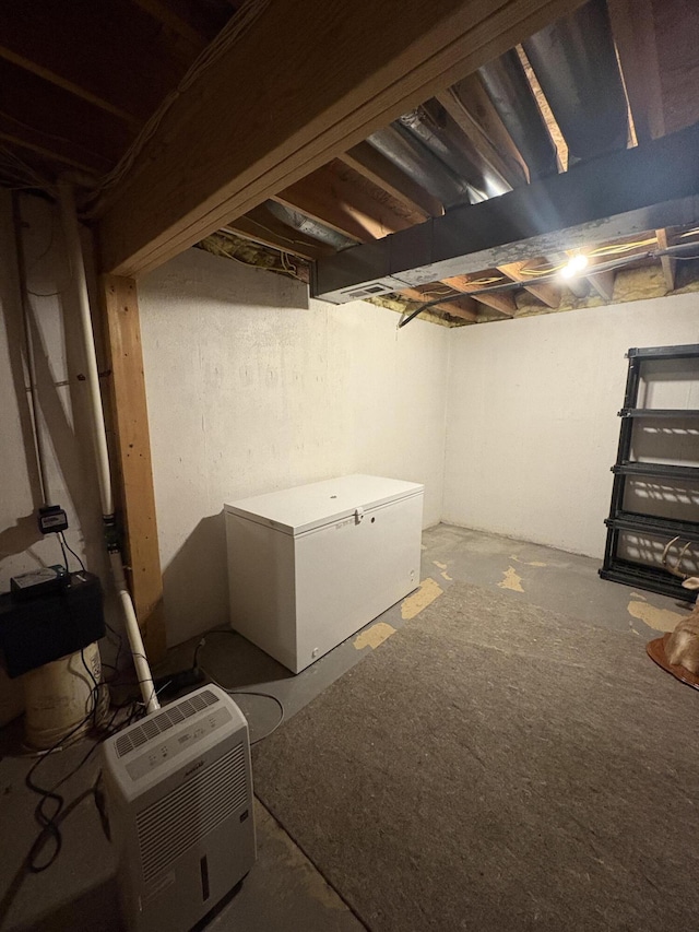 301 Fairway Dr, Dry Ridge, KY 41035 - unfinished basement featuring white refrigerator