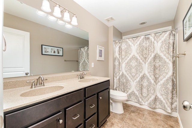 1392 Ponder Ct, Union, KY 41091 - bathroom featuring double vanity, tile patterned flooring, and a shower with shower curtain