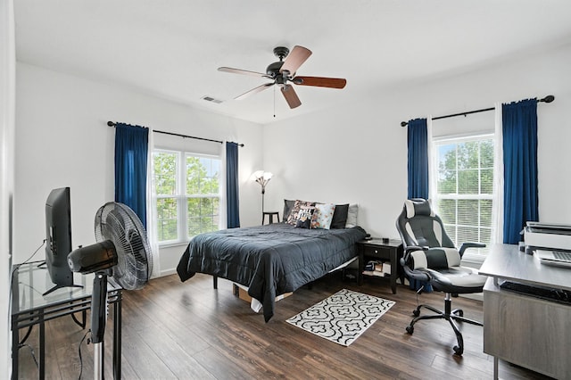 961 Mistflower Ln, Florence, KY 41042 - bedroom with multiple windows, wood finished floors, and ceiling fan
