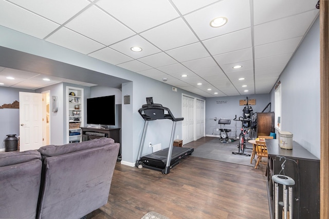 2246 Algiers St, Union, KY 41091 - exercise room with wood finished floors, recessed lighting, and a drop ceiling