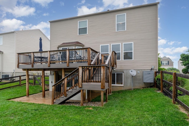 2246 Algiers St, Union, KY 41091 - back of house featuring a fenced backyard, a wooden deck, stairs, and a patio