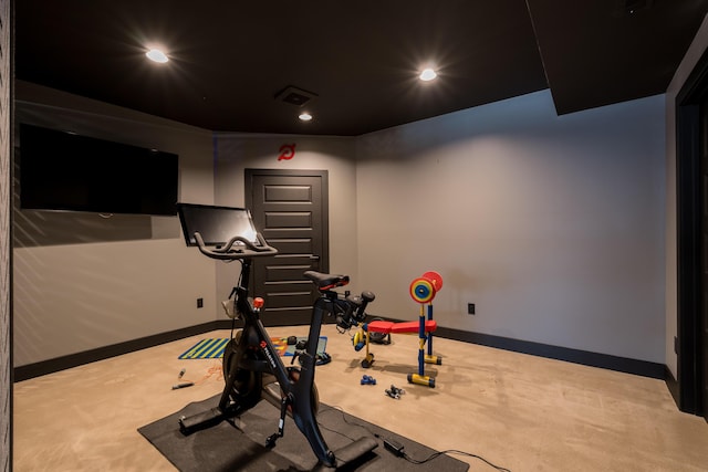 10608 Pegasus Ct, Union, KY 41091 - exercise room with carpet floors and recessed lighting