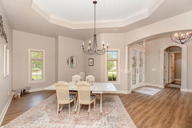 1217 Citation Dr, Union, KY 41091 - dining area with a chandelier, a tray ceiling, plenty of natural light, and ornamental molding