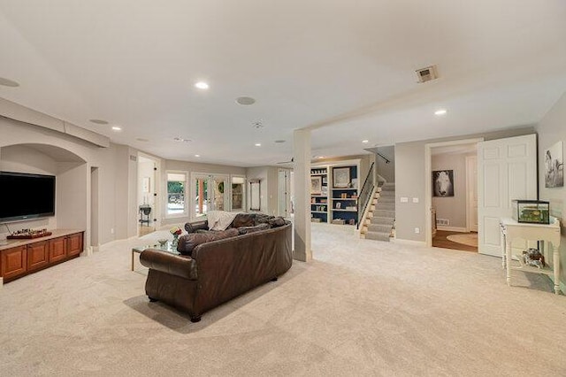 1217 Citation Dr, Union, KY 41091 - living area with light carpet, recessed lighting, and stairway