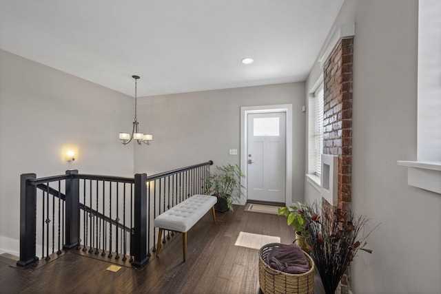202 W 13th St, Newport, KY 41071 - entryway with a chandelier, wood finished floors, and recessed lighting