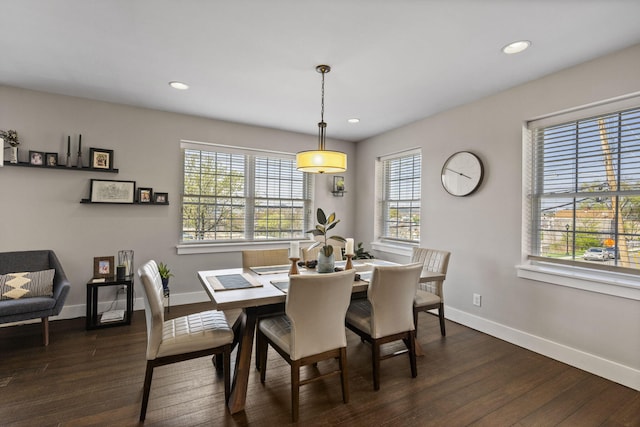 202 W 13th St, Newport, KY 41071 - dining space with dark wood-type flooring and recessed lighting