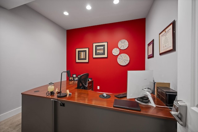 202 W 13th St, Newport, KY 41071 - carpeted office space with recessed lighting and an accent wall