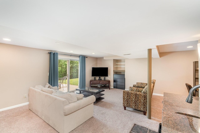 8202 Heatherwood Dr, Florence, KY 41042 - living area with carpet floors and recessed lighting