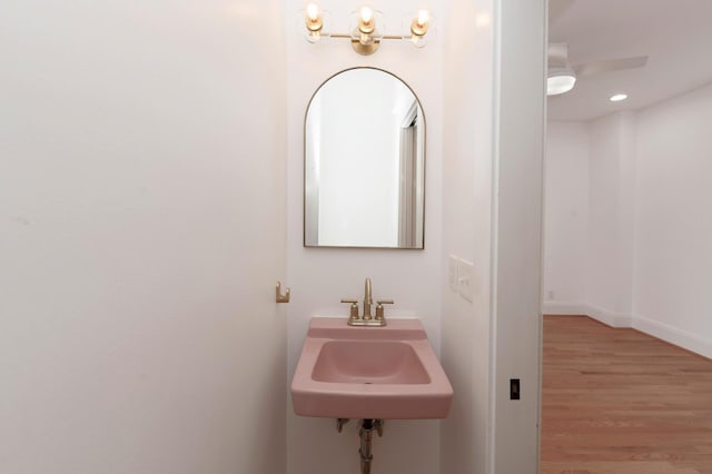 61 Biehl St, Newport, KY 41071 - bathroom featuring wood finished floors and recessed lighting