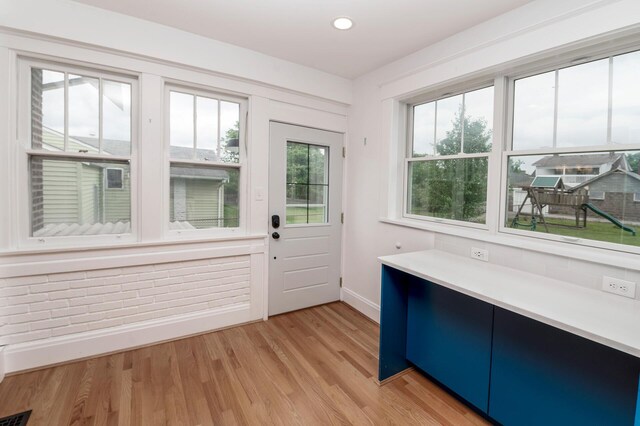 61 Biehl St, Newport, KY 41071 - entryway featuring light wood-style floors and recessed lighting