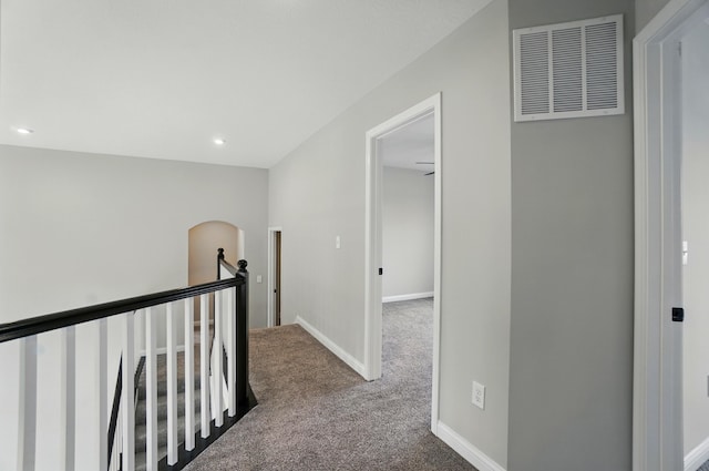 3226 Chloe Ct, Hebron, KY 41048 - hallway with carpet floors, an upstairs landing, and recessed lighting