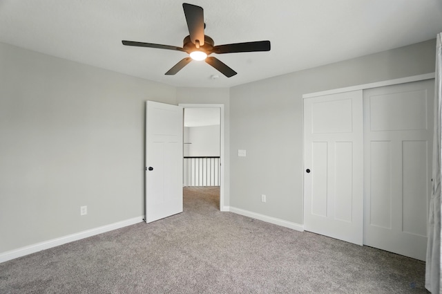 3226 Chloe Ct, Hebron, KY 41048 - unfurnished bedroom featuring carpet flooring, a closet, and ceiling fan