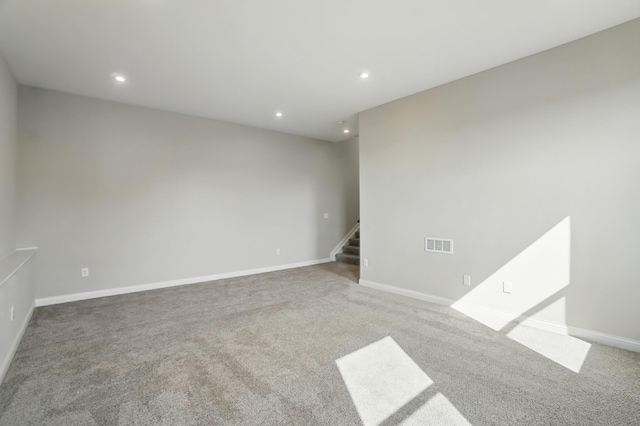 3226 Chloe Ct, Hebron, KY 41048 - carpeted empty room with stairway and recessed lighting