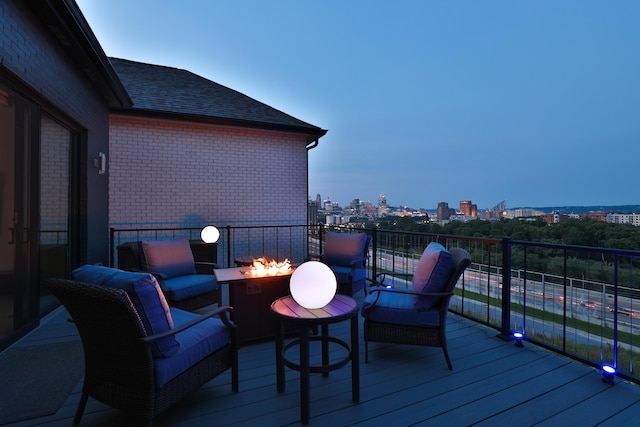 716 Western Ave, Covington, KY 41011 - deck with an outdoor fire pit and a view of city