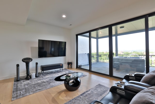 716 Western Ave, Covington, KY 41011 - living area featuring wood finished floors and recessed lighting