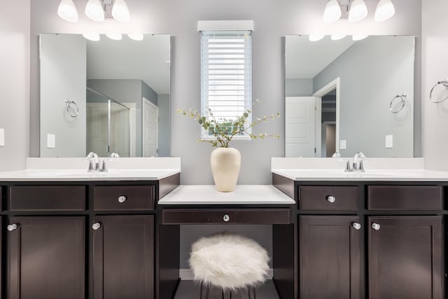 2320 Daybloom Ct, Hebron, KY 41048 - bathroom with a stall shower and two vanities