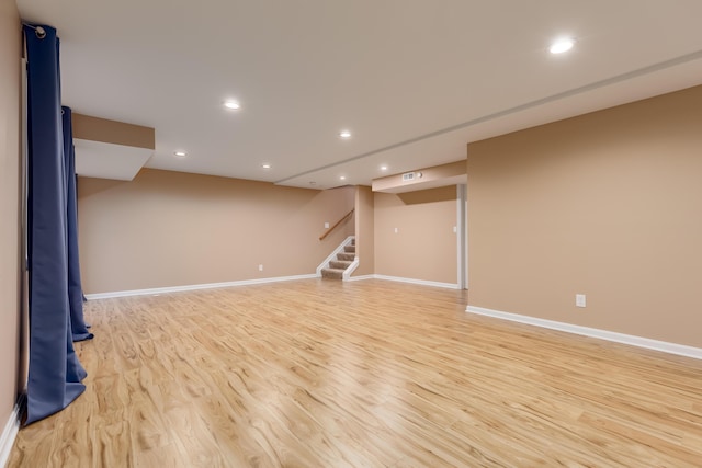 2320 Daybloom Ct, Hebron, KY 41048 - finished below grade area with light wood finished floors, recessed lighting, and stairway