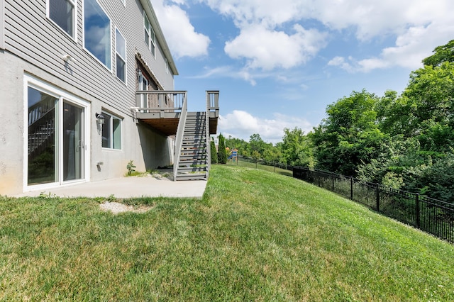 2320 Daybloom Ct, Hebron, KY 41048 - view of yard featuring stairs, a deck, and a patio