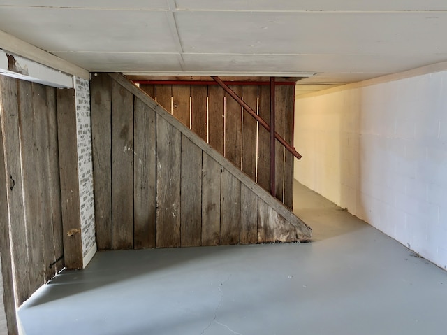 311 Elk Lake Rd, Owenton, KY 40359 - below grade area with stairway and concrete block wall
