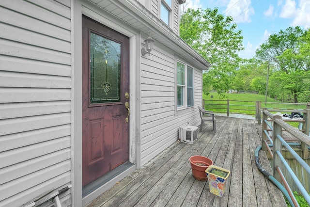 10061 Persimmon Grove Pike, Alexandria, KY 41001 - wooden terrace with a wall mounted air conditioner