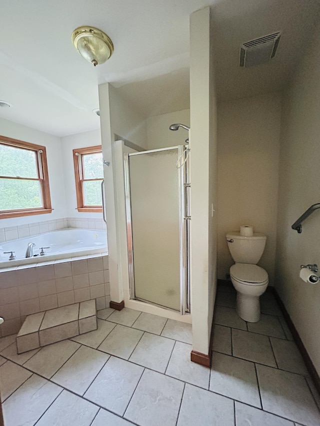 10061 Persimmon Grove Pike, Alexandria, KY 41001 - bathroom with a shower stall, a garden tub, and tile patterned flooring