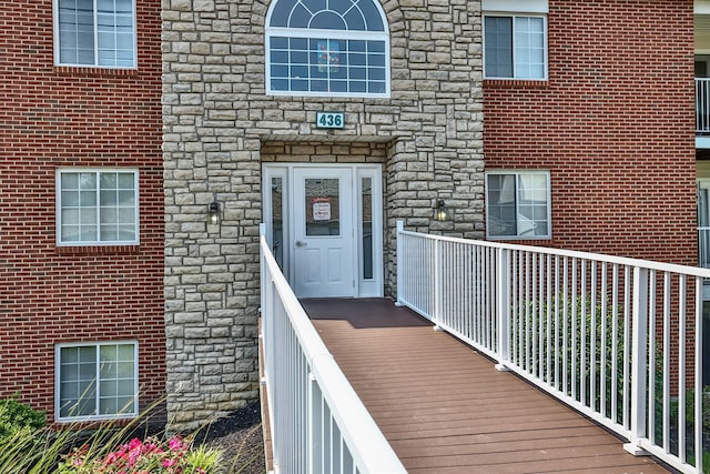 436 Marian Ln Unit 2, Florence, KY 41042 - doorway to property with stone siding
