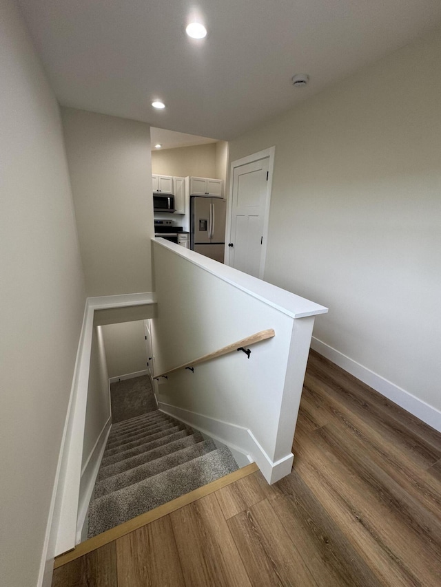 170 Saddlebrook Ln, Dry Ridge, KY 41035 - staircase featuring wood finished floors and recessed lighting