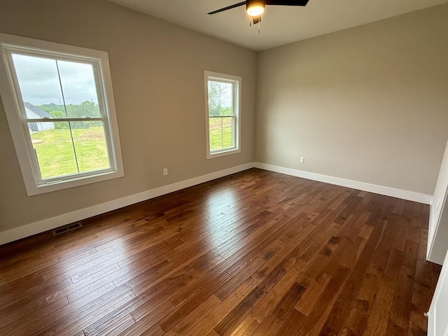 10448 Pleaasant Ridge Rd, Alexandria, KY 41001 - empty room with ceiling fan and dark wood finished floors