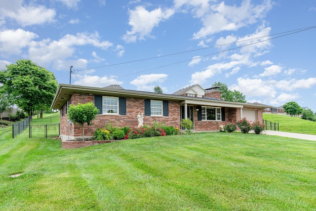 9513 Old Union Rd, Union, KY 41091 - view of front of house featuring brick siding, an attached garage, driveway, and a gate