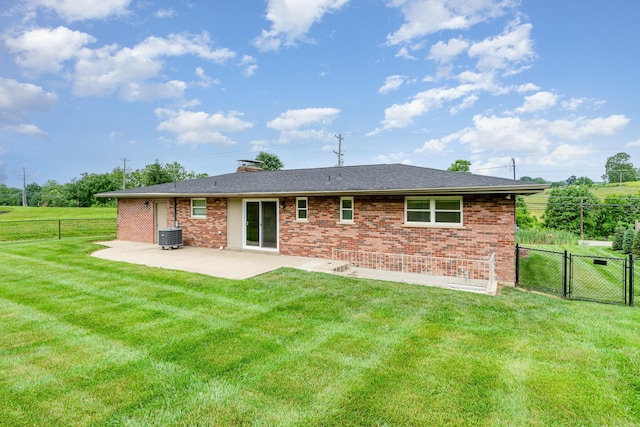 9513 Old Union Rd, Union, KY 41091 - rear view of property with a patio area, brick siding, a fenced backyard, and a gate