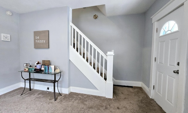 4336 Glenn Ave, Covington, KY 41015 - carpeted entryway featuring stairs and baseboards