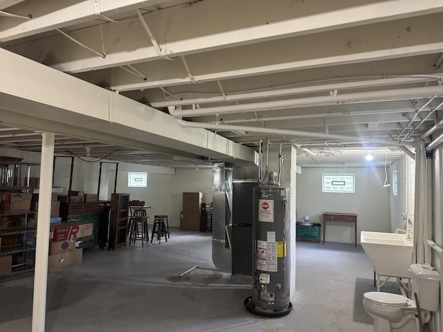 2706 Decoursey Ave, Covington, KY 41015 - basement with gas water heater and heating unit