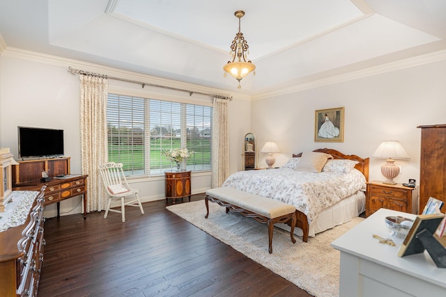 1007 Campo Ct, Union, KY 41091 - bedroom with a raised ceiling, dark wood-style floors, and crown molding