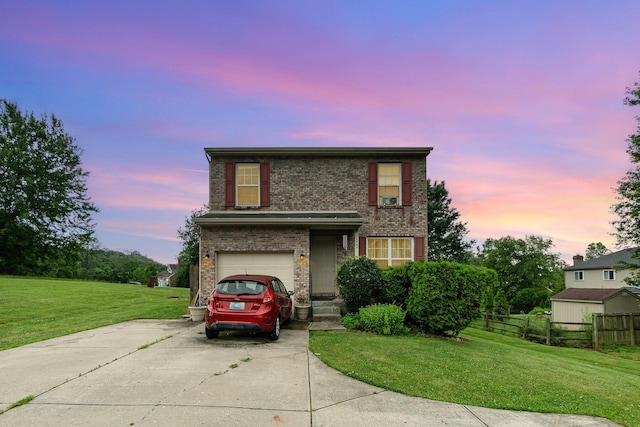 1845 Conrad Ln, Burlington, KY 41005 - traditional home featuring concrete driveway, brick siding, and an attached garage