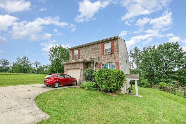 1845 Conrad Ln, Burlington, KY 41005 - traditional-style house featuring driveway, an attached garage, and brick siding