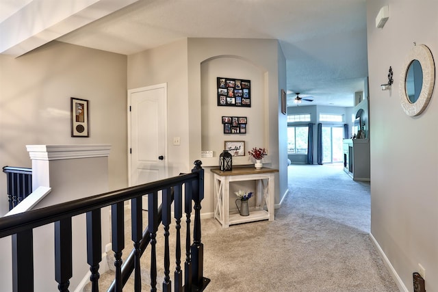 852 Flint Rdg Unit 4-302, Cold Spring, KY 41076 - hallway with an upstairs landing and carpet floors