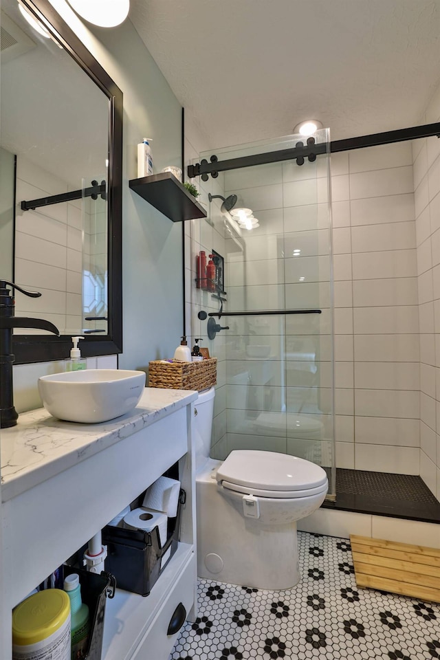 328 Creekwood Dr, Edgewood, KY 41017 - full bath with a stall shower, tile patterned flooring, and vanity